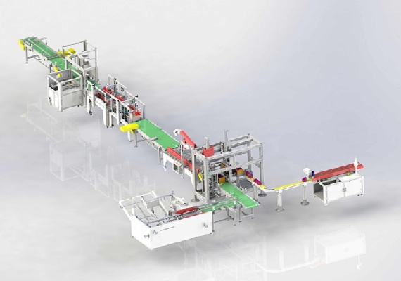 開(kāi)箱+裝箱+封箱+角邊+貼標(biāo)包裝線(xiàn)